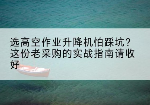 庄浪高空作业升降机厂家推荐-选高空作业升降机怕踩坑？这份老采购的实战指南请收好
